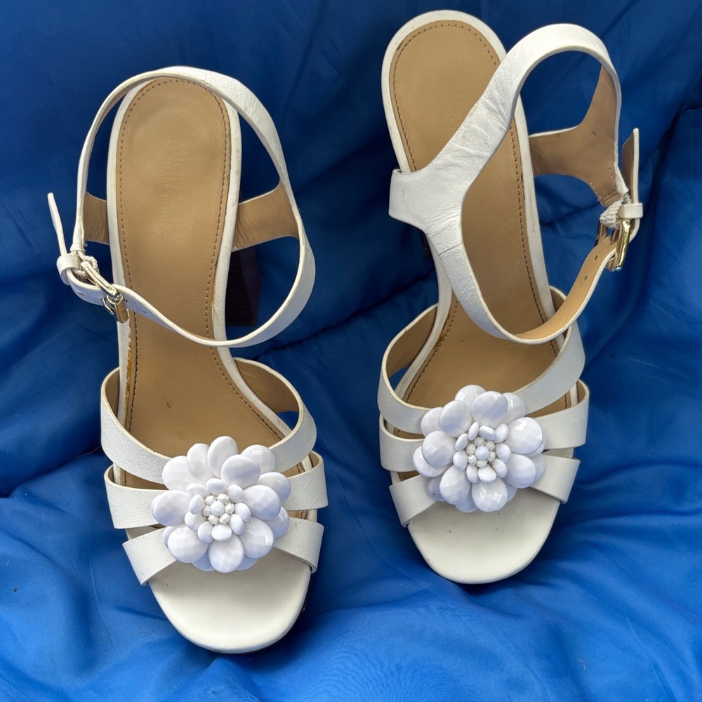 Michael Kors White Floral Sandals